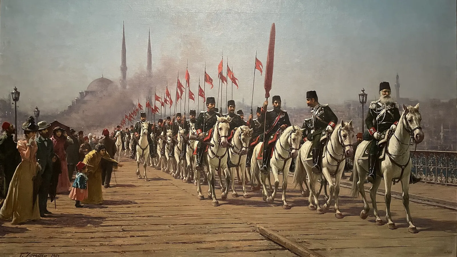 Ertuğrul Süvari Alayı Köprüde — Fausto Zonaro, 1901