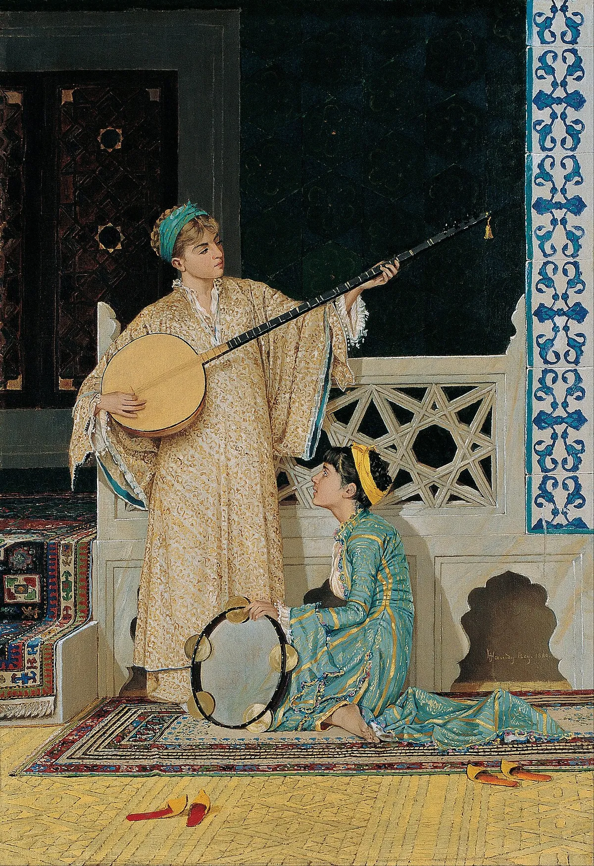 İki Müzisyen Kız — Osman Hamdi Bey, 1880