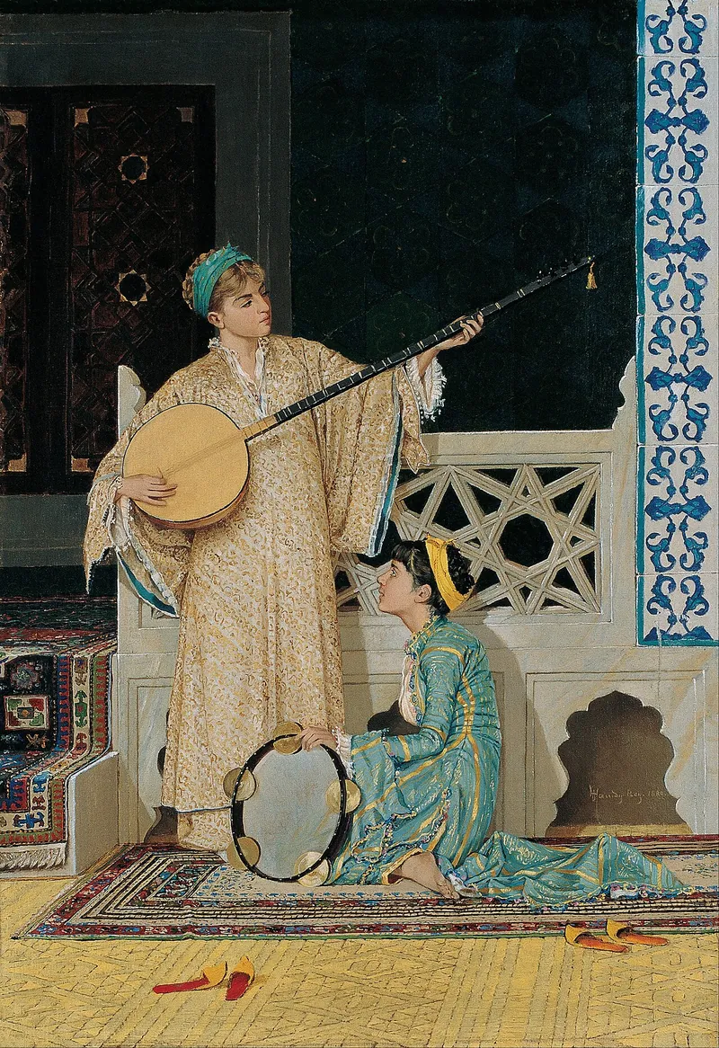 İki Müzisyen Kız — Osman Hamdi Bey, 1880
