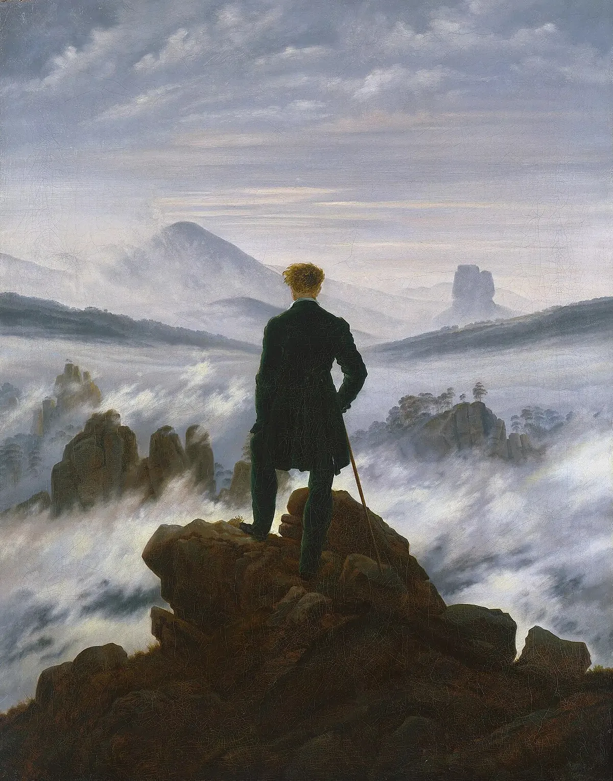 Sis Denizi Üzerindeki Gezgin — Caspar David Friedrich, y. 1818