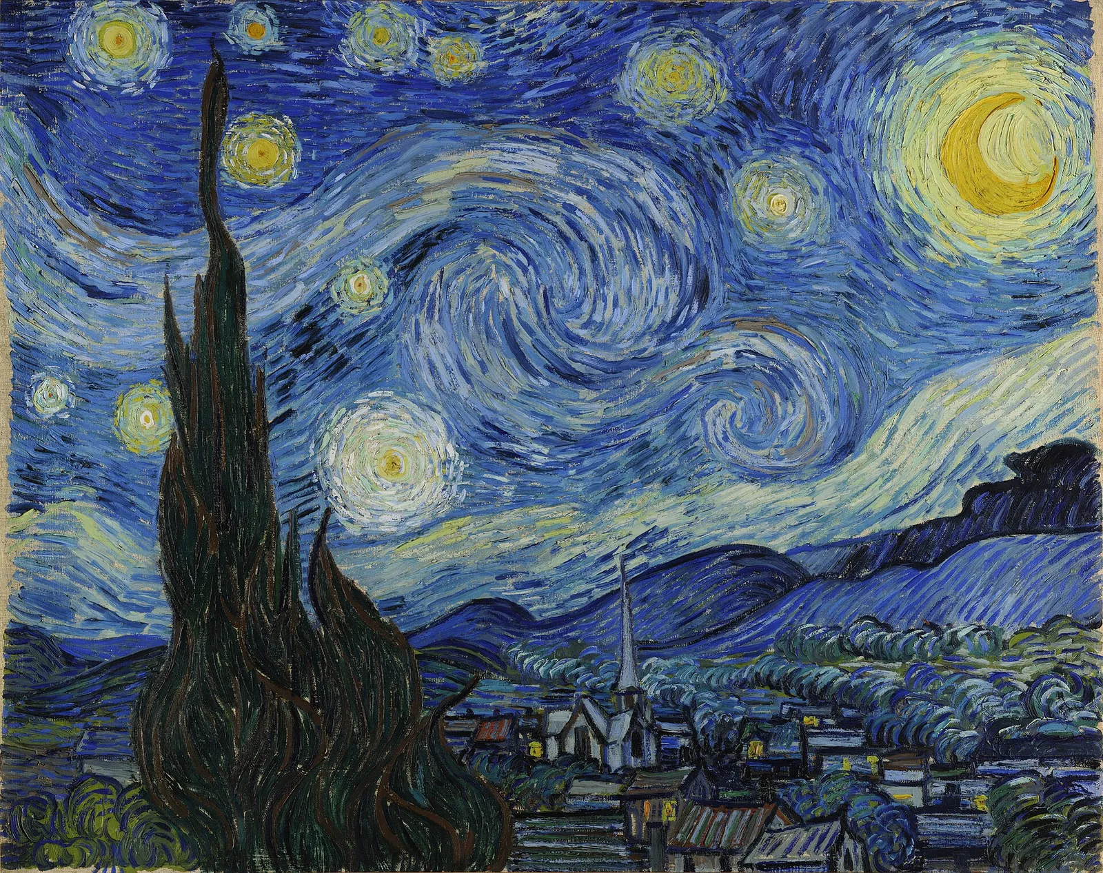 Yıldızlı Gece — Vincent van Gogh, 1889