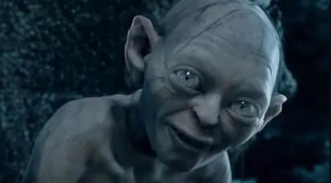 Andy Serkis’in Gollum karakteri için sette hareket yakalama kostümüyle çekim yaptığı an