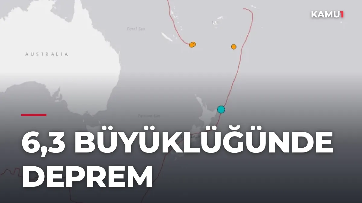 Yeni Zelanda açıklarında meydana gelen 6,3 büyüklüğündeki deprem