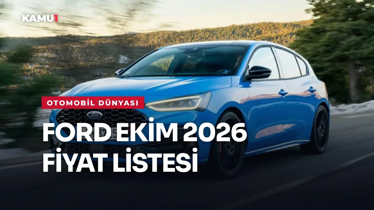 Ford showroom'da sergilenen sıfır kilometre Ford modelleri ve Ekim 2026 kampanya bilgilendirmesi