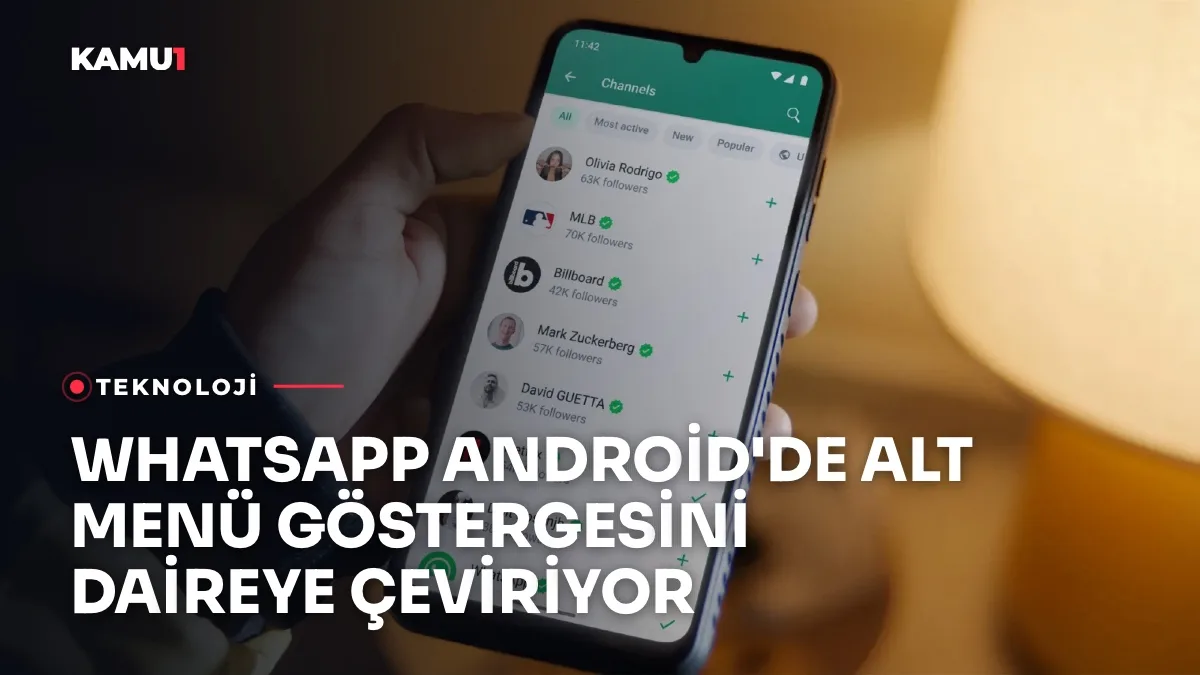 WhatsApp Android'de Alt Menü Göstergesini Daireye Çeviriyor