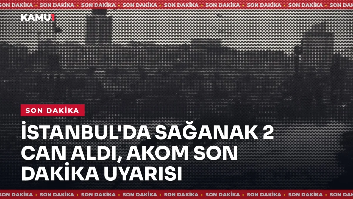İstanbul'da sağanak yağış nedeniyle su basan bir cadde