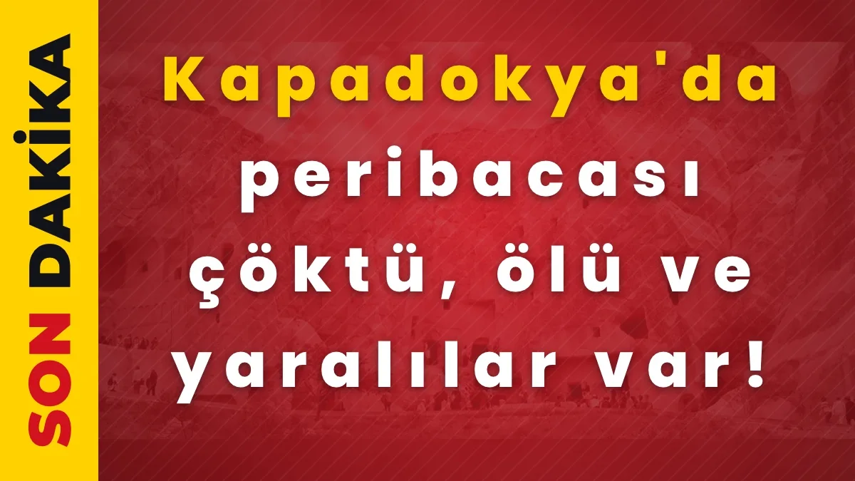 Kapadokya'daki Göreme Açık Hava Müzesi girişinde peribacaları ve çevresindeki kayalık alan