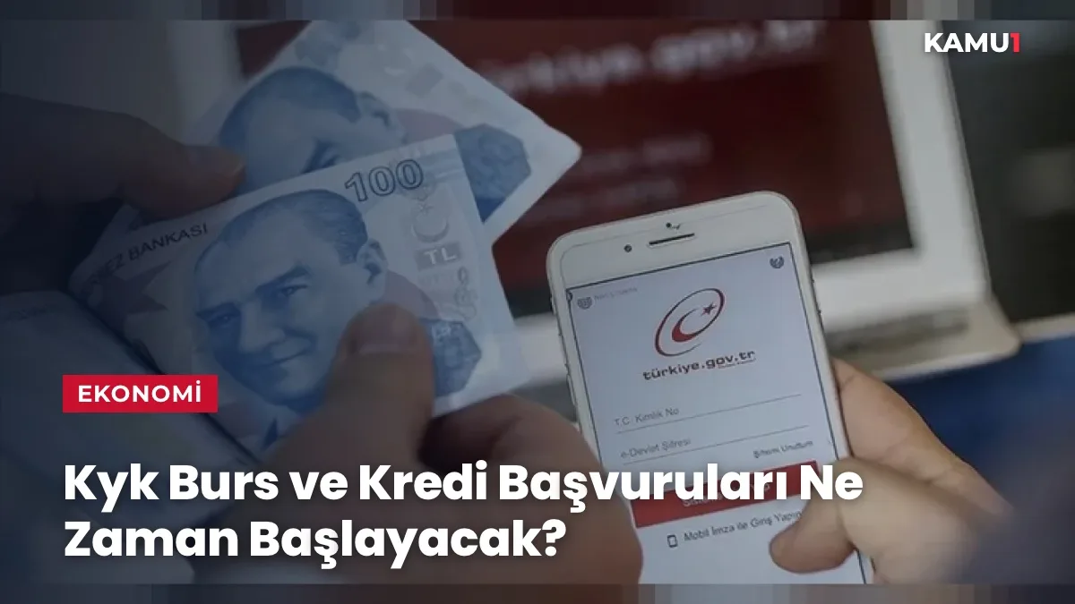 Bilgisayar ekranında e-Devlet Kapısı üzerinden KYK burs başvurusu yapan üniversite öğrencisi