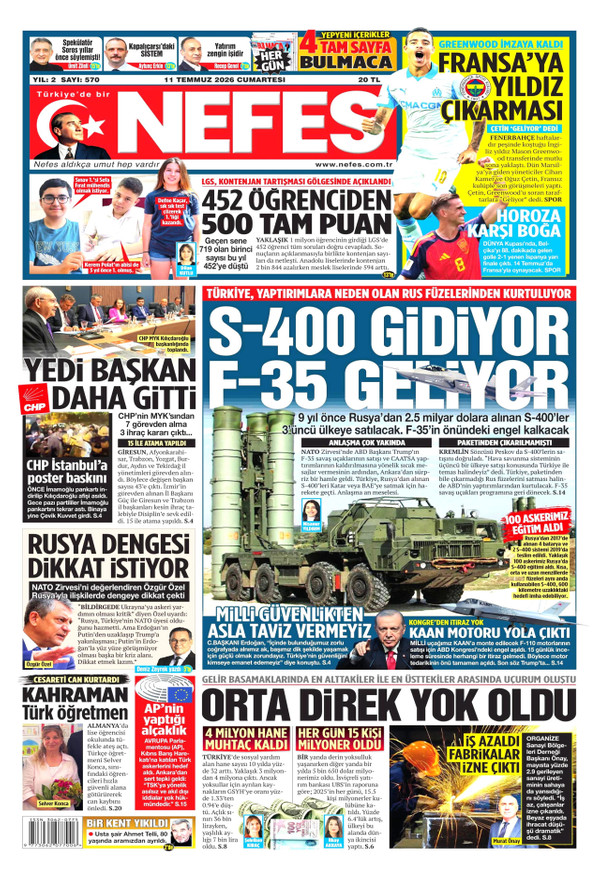 Nefes gazetesi ön sayfası
