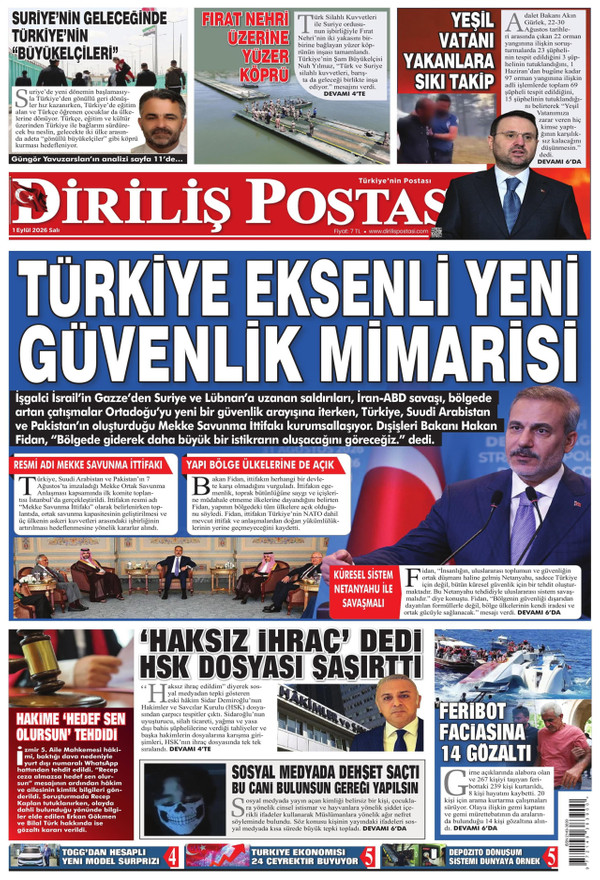 Diriliş Postası gazetesi ön sayfası