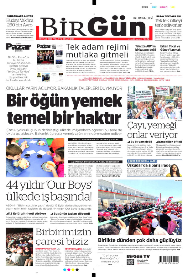 BirGün gazetesi ön sayfası