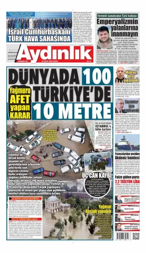Aydınlık gazetesi ön sayfası