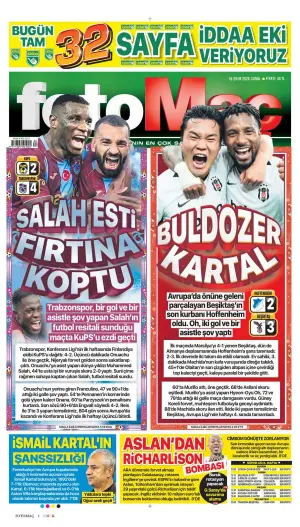 Fotomaç gazetesi ön sayfası