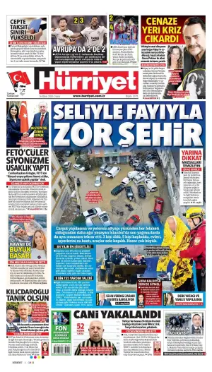 Hürriyet gazetesi ön sayfası