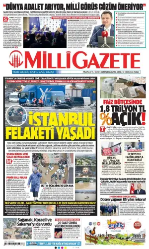 Milli Gazete gazetesi ön sayfası