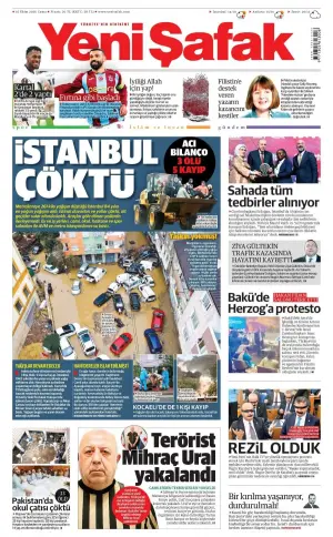 Yeni Şafak gazetesi ön sayfası