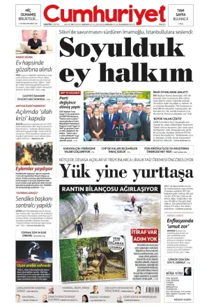 Cumhuriyet gazetesi ön sayfası