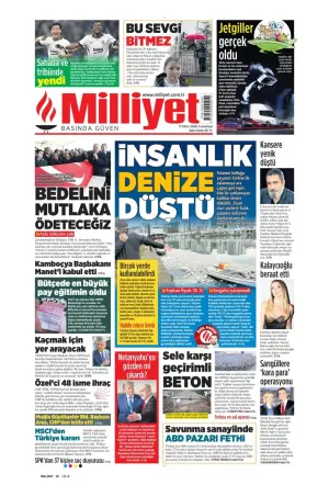 Milliyet gazetesi ön sayfası