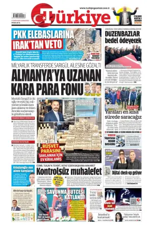 Türkiye gazetesi ön sayfası