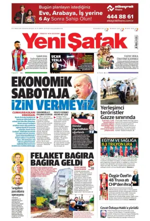 Yeni Şafak gazetesi ön sayfası