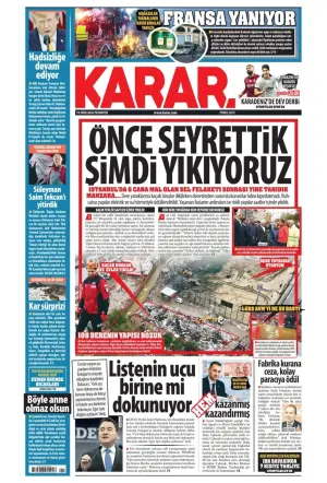 Karar gazetesi ön sayfası