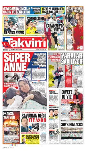 Takvim gazetesi ön sayfası