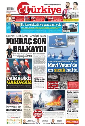 Türkiye gazetesi ön sayfası