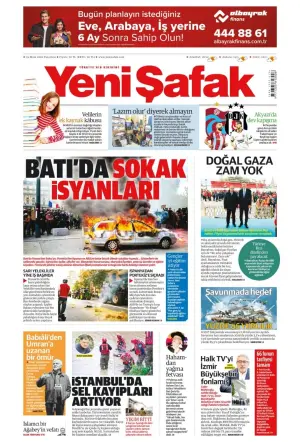 Yeni Şafak gazetesi ön sayfası