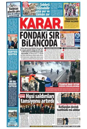 Karar gazetesi ön sayfası