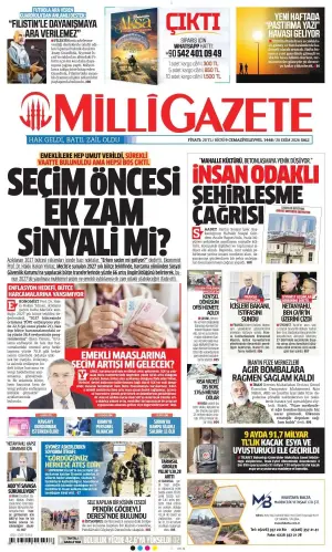 Milli Gazete gazetesi ön sayfası