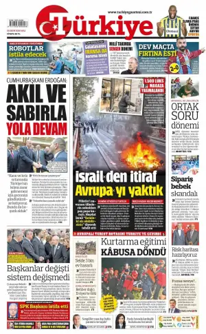 Türkiye gazetesi ön sayfası