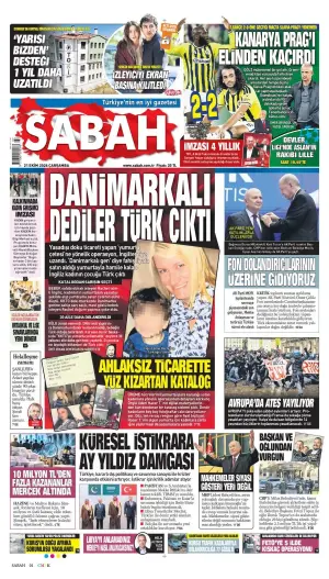 Sabah gazetesi ön sayfası