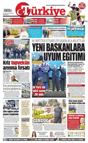 Türkiye gazetesi ön sayfası