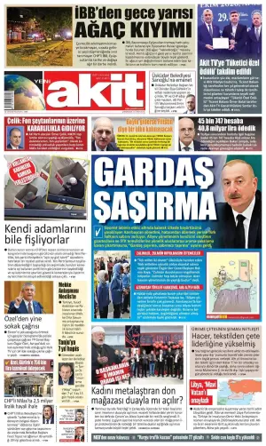 Yeni Akit gazetesi ön sayfası