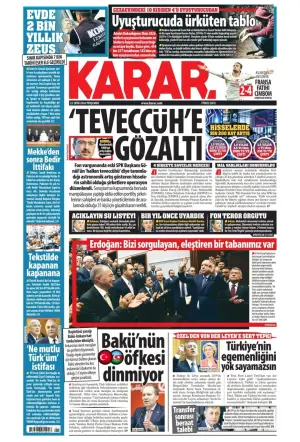 Karar gazetesi ön sayfası