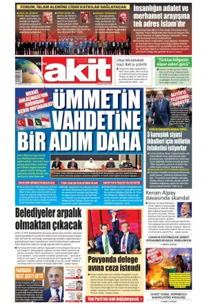 Yeni Akit gazetesi ön sayfası