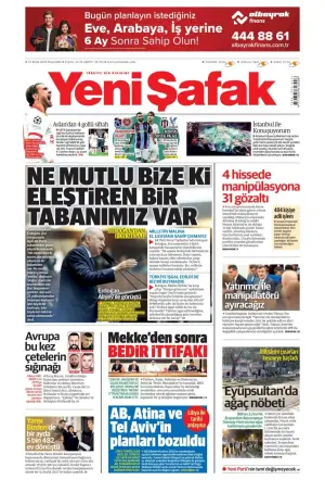 Yeni Şafak gazetesi ön sayfası