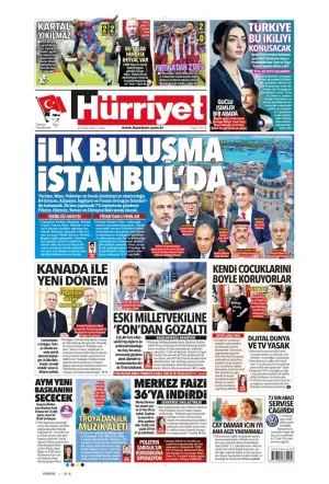 Hürriyet gazetesi ön sayfası