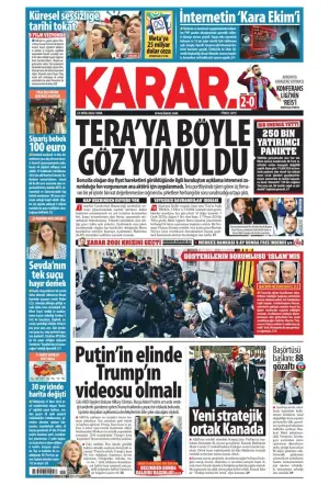 Karar gazetesi ön sayfası