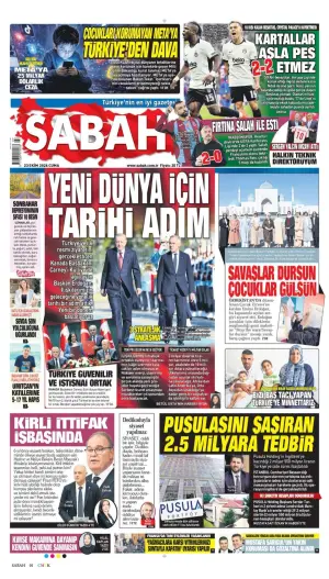 Sabah gazetesi ön sayfası