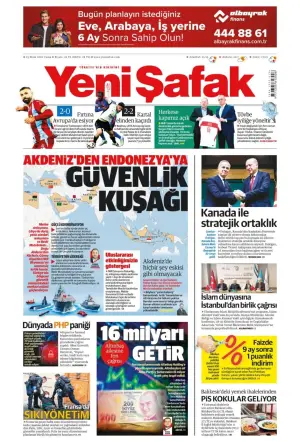 Yeni Şafak gazetesi ön sayfası