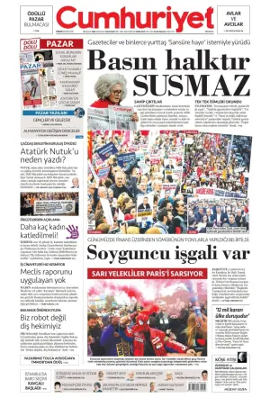 Cumhuriyet gazetesi ön sayfası