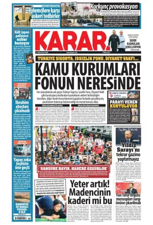 Karar gazetesi ön sayfası