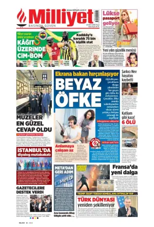 Milliyet gazetesi ön sayfası