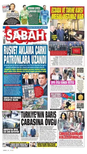 Sabah gazetesi ön sayfası