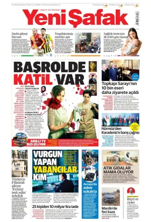 Yeni Şafak gazetesi ön sayfası