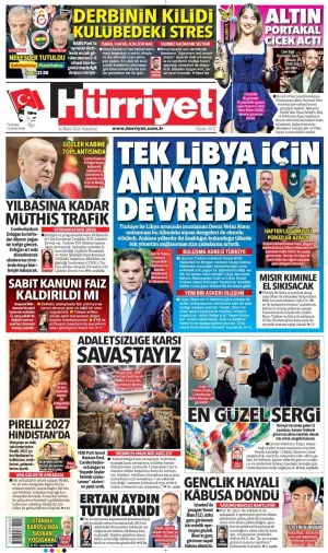 Hürriyet gazetesi ön sayfası