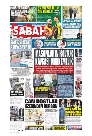 Sabah gazetesi ön sayfası