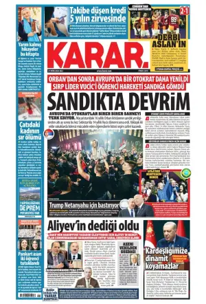 Karar gazetesi ön sayfası