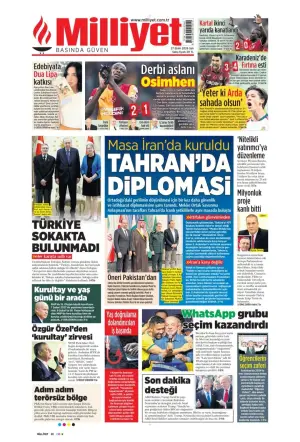 Milliyet gazetesi ön sayfası